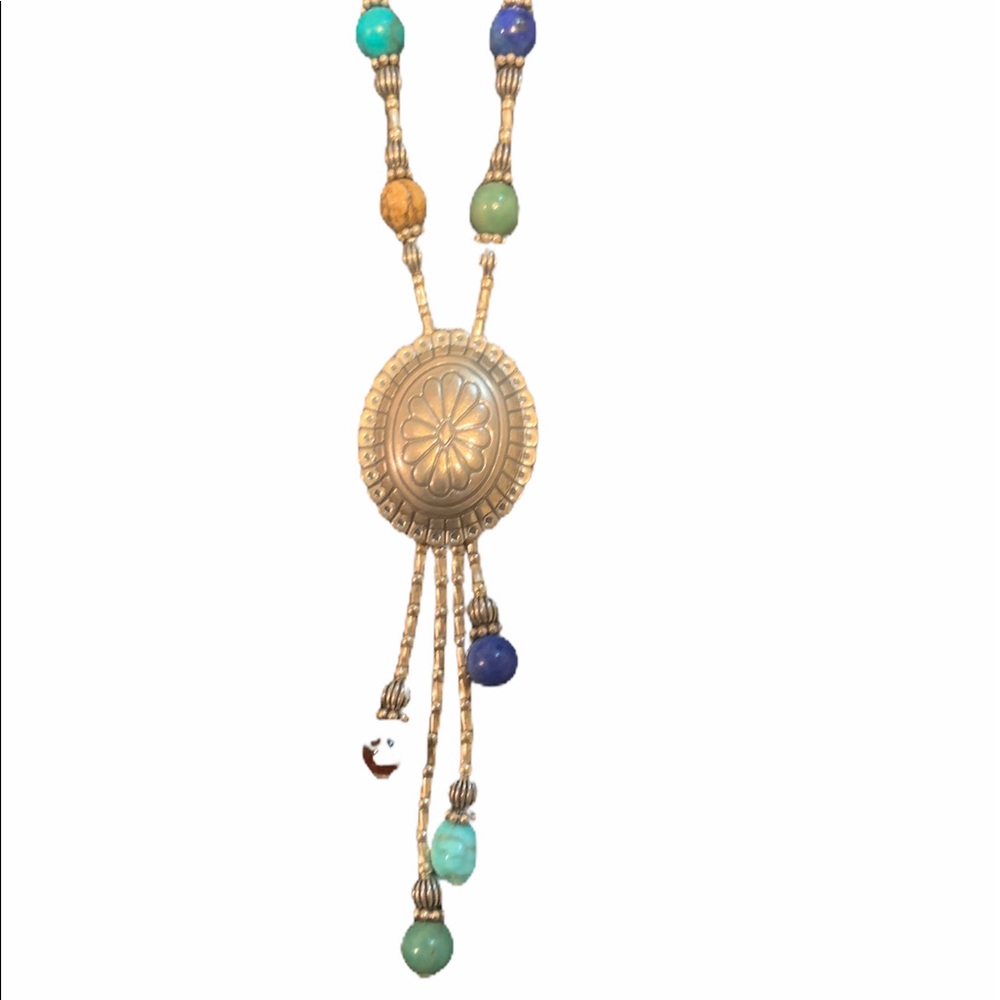 Real silver with teal turquoise and tiger eye